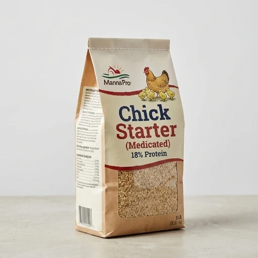 Manna Pro Chick Starter Feed (Medicated, 18% Protein) – in use