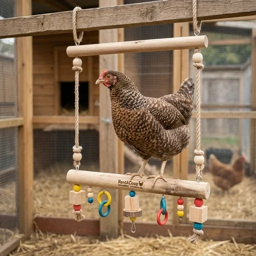RentACoop Chicken Swing Toy – detail view