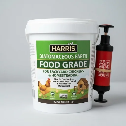 Harris Diatomaceous Earth Food Grade with Powder Duster – in use