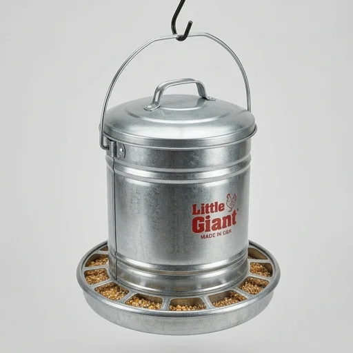 Little Giant Galvanized Hanging Poultry Feeder – detail view