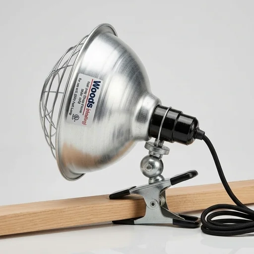Woods Heat Lamp Clamp Fixture – detail view