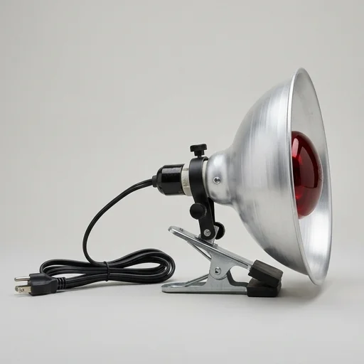 Woods Heat Lamp Clamp Fixture – in use