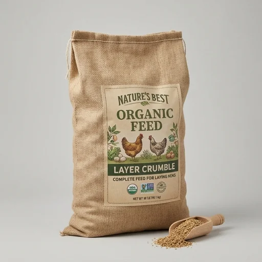 Nature's Best Organic Feed Layer Crumble – in use
