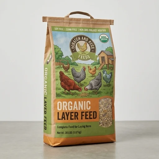 Scratch and Peck Feeds Organic Layer Feed – in use