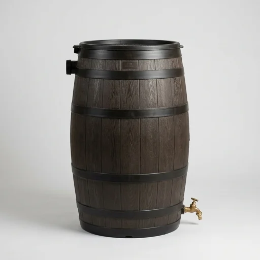 Good Ideas Rain Barrel 50 Gallon – in use