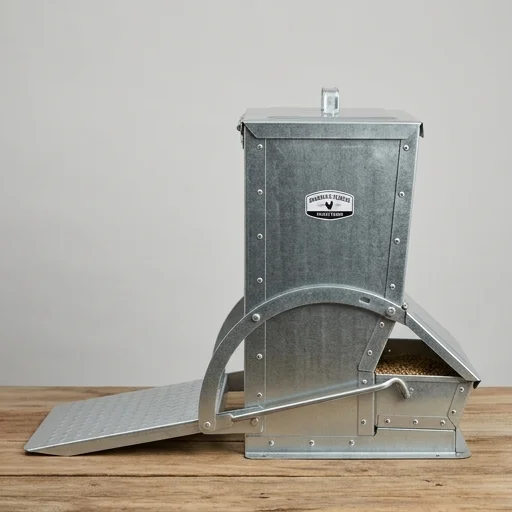 Grandpa's Feeders Treadle Feeder for Chickens – in use
