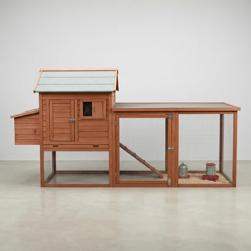 Trixie Pet Products Wood Chicken Coop with Run – in use